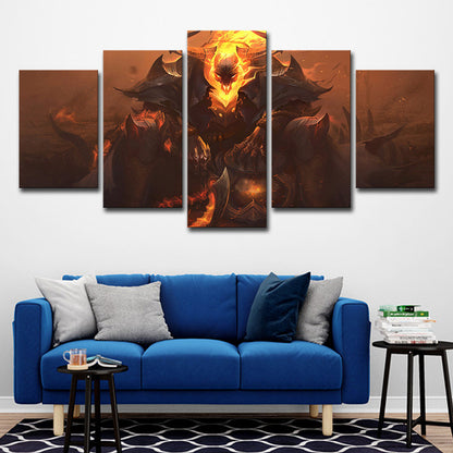 Kids LOL Thresh Printed Canvas Yellow Multi-Piece Wall Art Decor for Teenage Bedroom Yellow Clearhalo 'Art Gallery' 'Canvas Art' 'Kids' Arts' 1726755