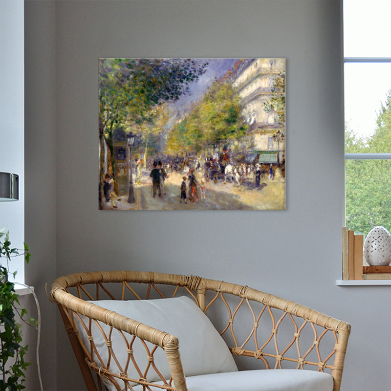 Impressionism Style Wall Art Green Outing Figures Painting, Multiple Sizes Options Green Clearhalo 'Arts' 'Canvas Art' 1726768