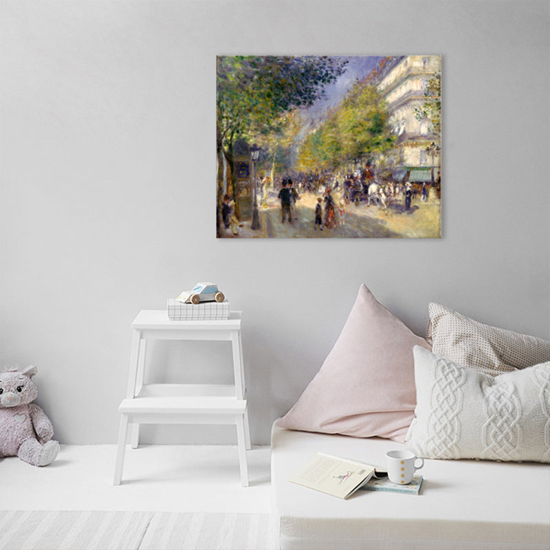 Impressionism Style Wall Art Green Outing Figures Painting, Multiple Sizes Options Clearhalo 'Arts' 'Canvas Art' 1726769