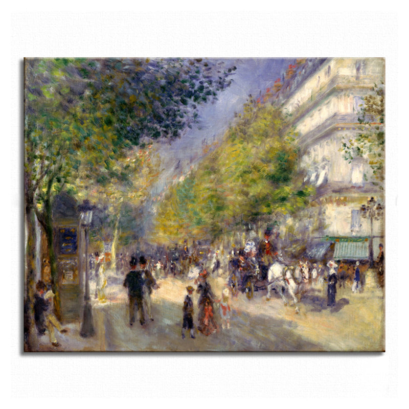 Impressionism Style Wall Art Green Outing Figures Painting, Multiple Sizes Options Clearhalo 'Arts' 'Canvas Art' 1726771