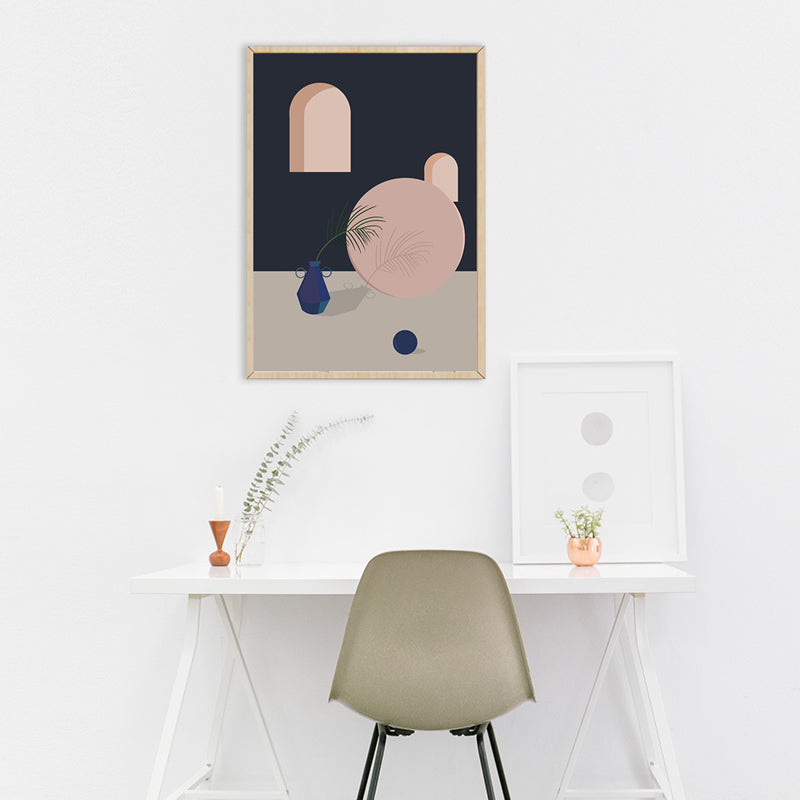 Potting and Geometry Wall Decor in Pastel Color Nordic Style Canvas for Living Room Clearhalo 'Arts' 'Canvas Art' 1726792
