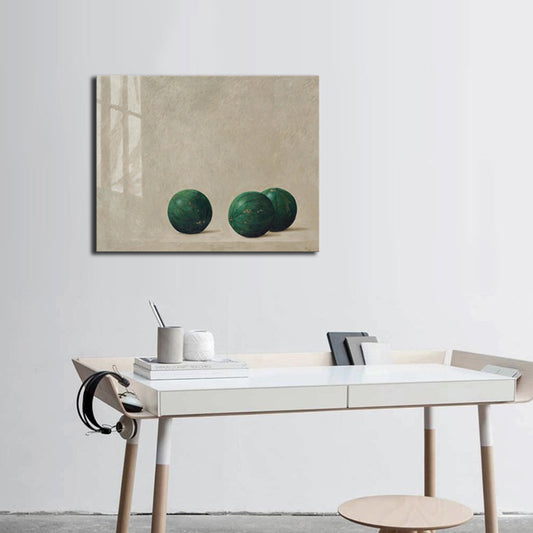 Soft Color Fruits Canvas Print Textured Wall Decor for Girls Bedroom, Multiple Sizes Green 16" x 20"