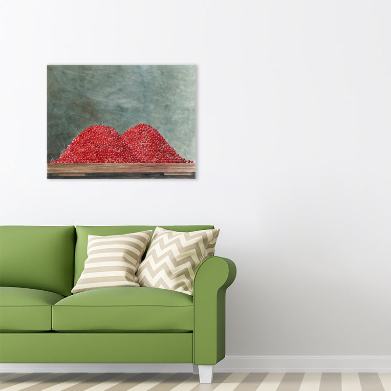 Soft Color Fruits Canvas Print Textured Wall Decor for Girls Bedroom, Multiple Sizes Clearhalo 'Arts' 'Canvas Art' 1726874