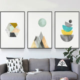 White Fancy Geometry Pattern Canvas Textured Contemporary Style Bathroom Painting