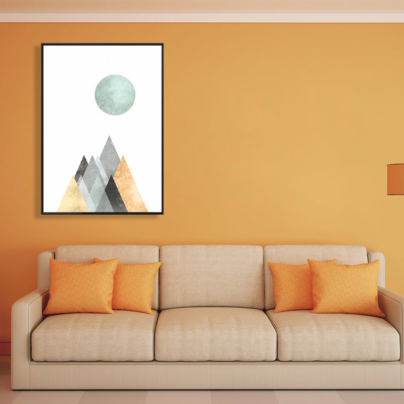 White Fancy Geometry Pattern Canvas Textured Contemporary Style Bathroom Painting Clearhalo 'Art Gallery' 'Canvas Art' 'Contemporary Art Gallery' 'Modern' Arts' 1726928