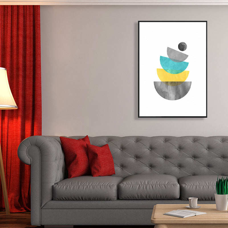 White Fancy Geometry Pattern Canvas Textured Contemporary Style Bathroom Painting White Design 2 Clearhalo 'Art Gallery' 'Canvas Art' 'Contemporary Art Gallery' 'Modern' Arts' 1726933