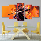 Guild War Game Character Art Print Orange Canvas Wall Decor for Room, Multi-Piece Clearhalo 'Art Gallery' 'Canvas Art' 'Kids' Arts' 1726977
