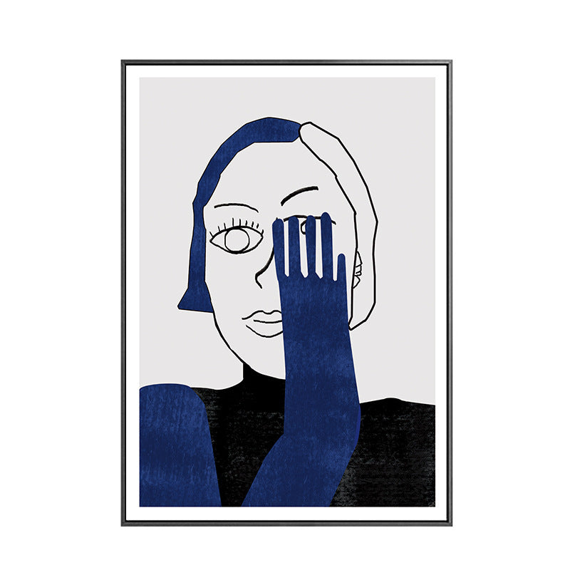 Modern Style Maiden Canvas for Bedroom Charcoal Drawing Wall Art, Multiple Sizes Clearhalo 'Art Gallery' 'Canvas Art' 'Contemporary Art Gallery' 'Modern' Arts' 1727006