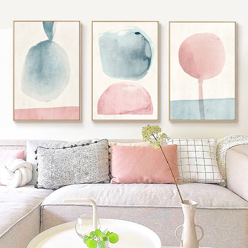 Scandinavian Abstract Canvas Boys Room Wall Decor in Pastel Color, Multiple Sizes Clearhalo 'Arts' 'Canvas Art' 1727030
