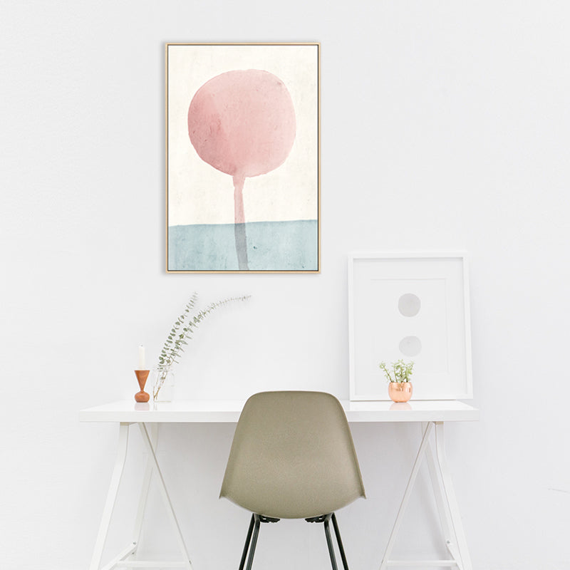 Scandinavian Abstract Canvas Boys Room Wall Decor in Pastel Color, Multiple Sizes Pink Clearhalo 'Arts' 'Canvas Art' 1727047
