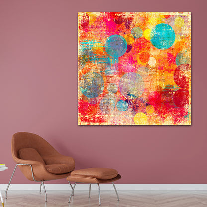 Mid-Century Modern Abstract Canvas for Bedroom Watercolor Wall Decor, Multiple Sizes Red Clearhalo 'Arts' 'Canvas Art' 1727058