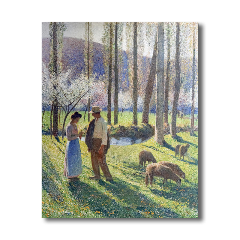 Textured Outing Couple Art Print Impressionism Canvas Wall Art Decor, Multiple Sizes Clearhalo 'Arts' 'Canvas Art' 1727093