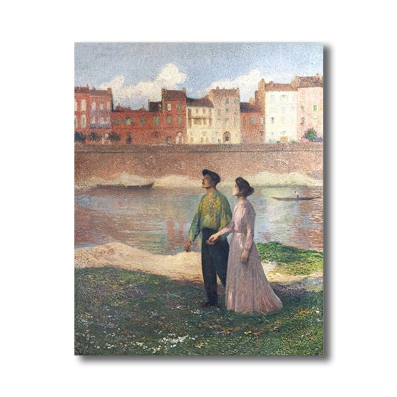 Textured Outing Couple Art Print Impressionism Canvas Wall Art Decor, Multiple Sizes Clearhalo 'Arts' 'Canvas Art' 1727100