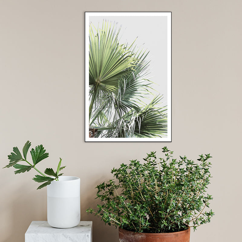 Light Color Tropical Art Print Botanical Wrapped Canvas for Kitchen, Multiple Sizes Green Clearhalo 'Art Gallery' 'Canvas Art' 'Coastal Art Gallery' 'Tropical' Arts' 1727101