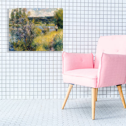 Impressionism Riverside Wood Wall Decor Canvas Textured Yellow Art for Living Room Yellow Clearhalo 'Arts' 'Canvas Art' 1727142