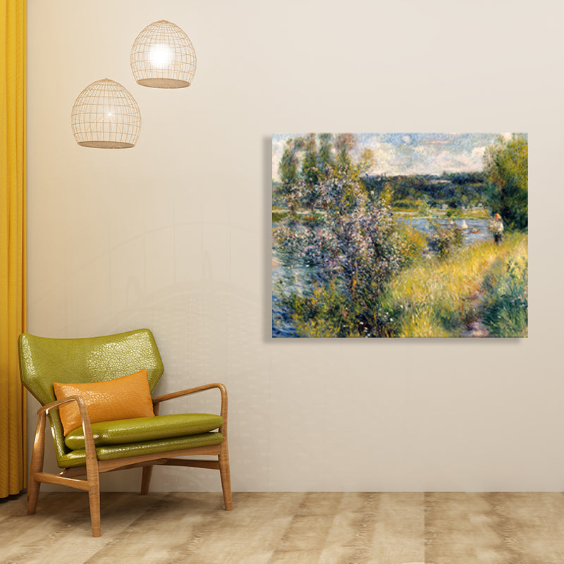 Impressionism Riverside Wood Wall Decor Canvas Textured Yellow Art for Living Room Clearhalo 'Arts' 'Canvas Art' 1727144