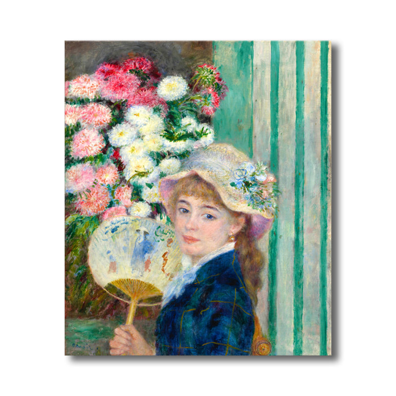 Textured Maid and Flowers Painting Canvas Impressionism Style Wall Print for Playroom Clearhalo 'Arts' 'Canvas Art' 1727152