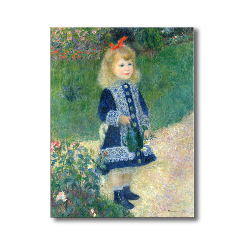Standing Little Girl Painting for Girls Bedroom in Blue, Multiple Sizes Available Clearhalo 'Arts' 'Canvas Art' 1727159