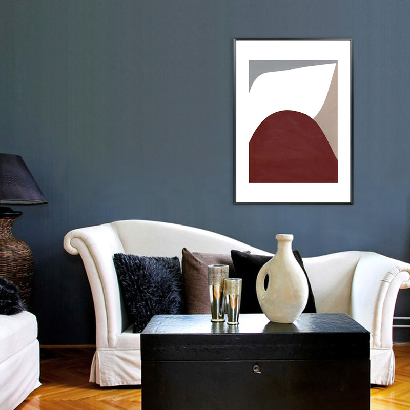 Canvas Soft Color Art Scandinavian Style Abstract Painting, Multiple Sizes Options Red Clearhalo 'Arts' 'Canvas Art' 1727188