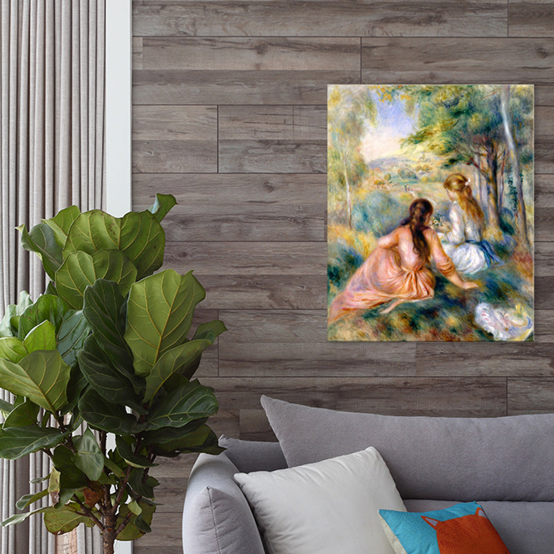 Picnicker Scene Wall Decor Impressionism Style Canvas Textured Painting in Brown Brown Clearhalo 'Arts' 'Canvas Art' 1727214