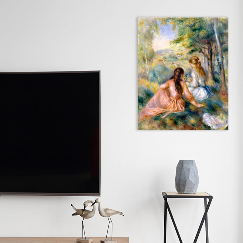 Picnicker Scene Wall Decor Impressionism Style Canvas Textured Painting in Brown Clearhalo 'Arts' 'Canvas Art' 1727215