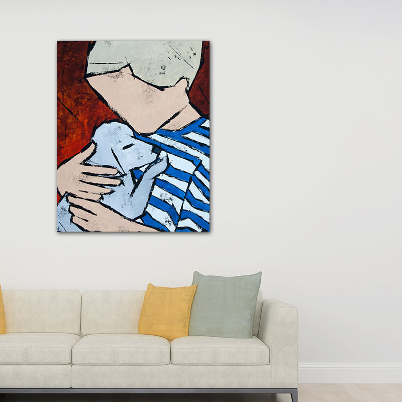 Abstract Expressionism Pet Owner Painting Canvas Light Color Oil Painting Wall Decor Blue Clearhalo 'Arts' 'Canvas Art' 1727265