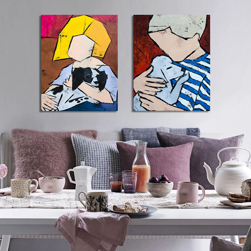 Abstract Expressionism Pet Owner Painting Canvas Light Color Oil Painting Wall Decor Clearhalo 'Arts' 'Canvas Art' 1727268