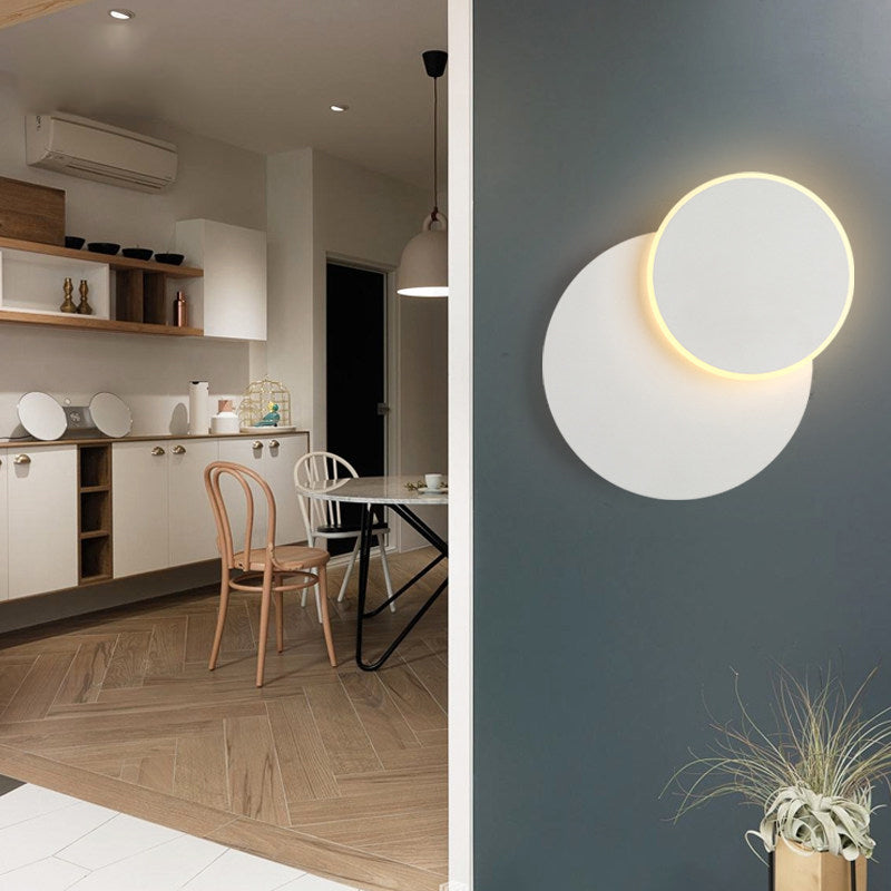 Simple Style Slim Panel Wall Light Wood Acrylic Energy Saving Sconce Light for Corridor Kitchen White Round Clearhalo 'Wall Lamps & Sconces' 'Wall Lights' Lighting' 172727