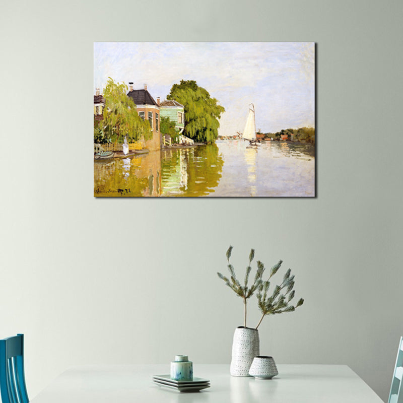 Canvas Pastel Color Wall Decor Impressionism Riverside Scenery Art Print, Multiple Sizes Clearhalo 'Arts' 'Canvas Art' 1727285