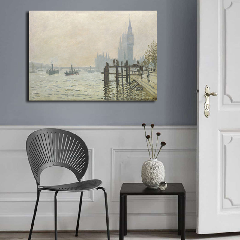 Canvas Pastel Color Wall Decor Impressionism Riverside Scenery Art Print, Multiple Sizes Clearhalo 'Arts' 'Canvas Art' 1727292