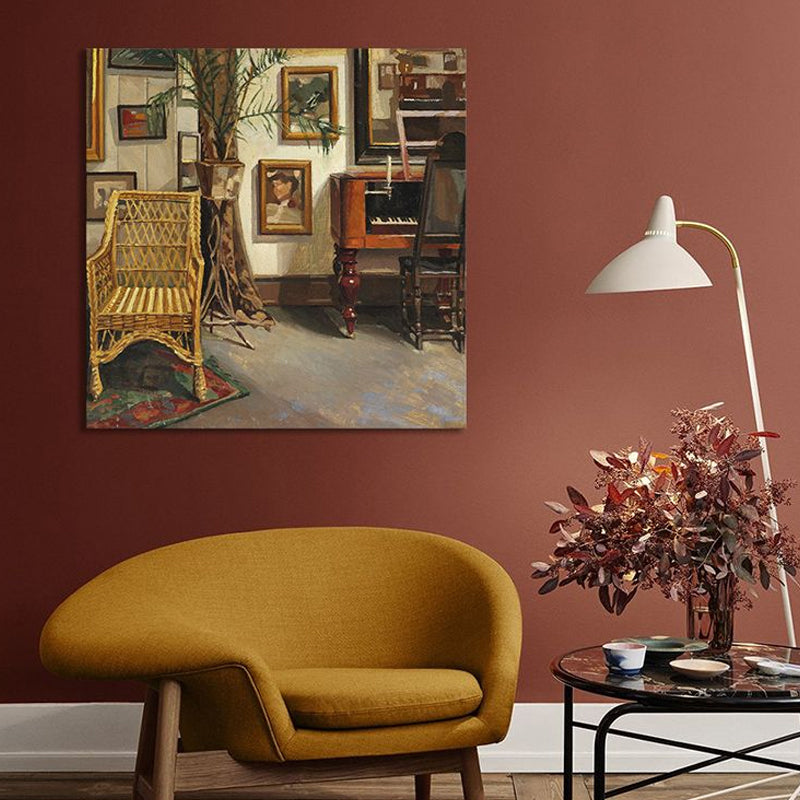 Light Color Still-Life Canvas Art Impressionism Textured Wall Decor for Living Room Brown Clearhalo 'Arts' 'Canvas Art' 1727301