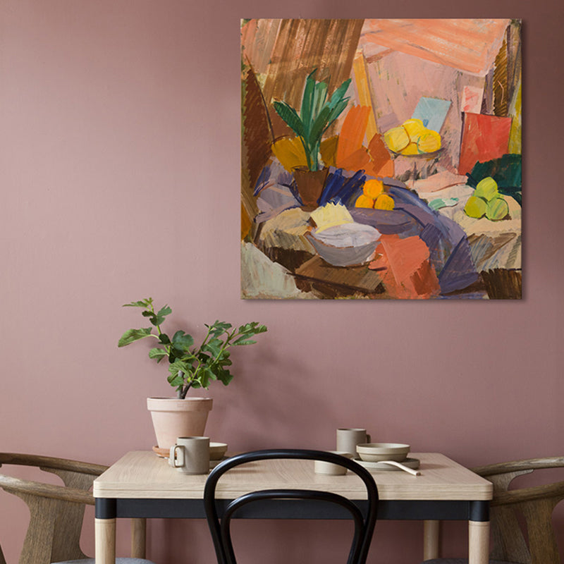 Light Color Still-Life Canvas Art Impressionism Textured Wall Decor for Living Room Orange Clearhalo 'Arts' 'Canvas Art' 1727308
