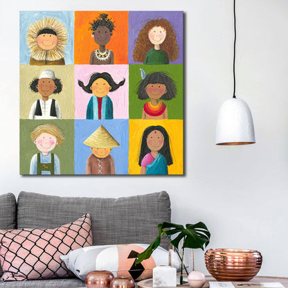 Pastel Color Modern Art Cartoon Characters Canvas for Kitchen, Multiple Sizes Options Green Clearhalo 'Arts' 'Canvas Art' 1727328