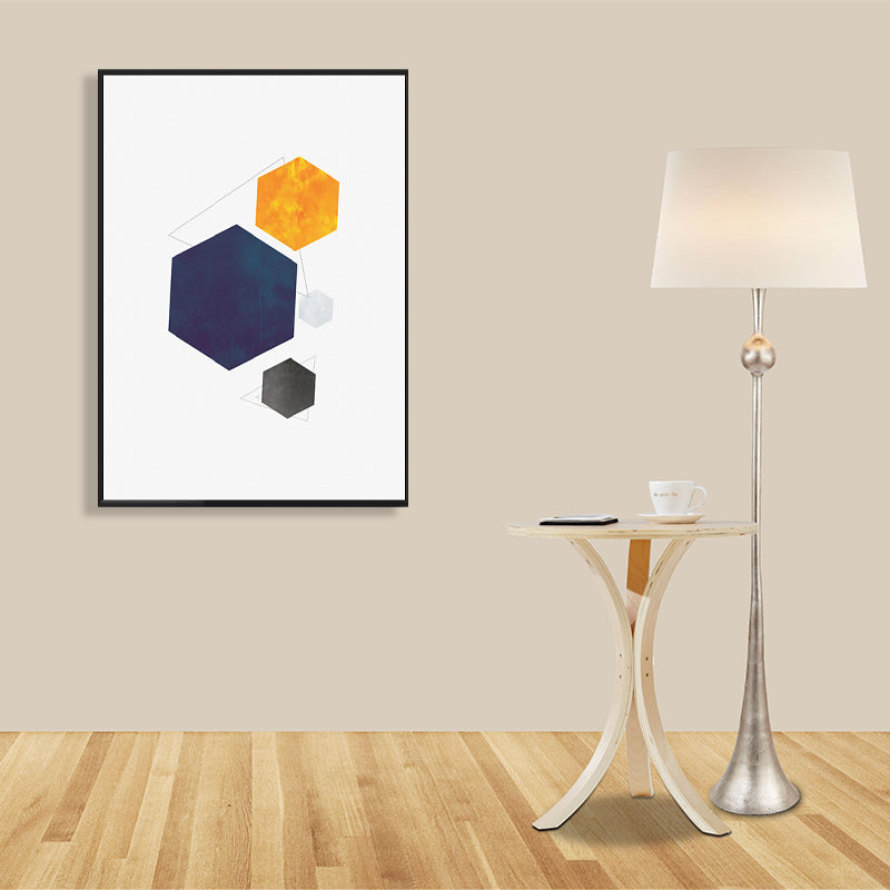 Textured Novel Hexagon Pattern Art Contemporary Style Canvas Painting, Multiple Sizes Clearhalo 'Art Gallery' 'Canvas Art' 'Contemporary Art Gallery' 'Modern' Arts' 1727368