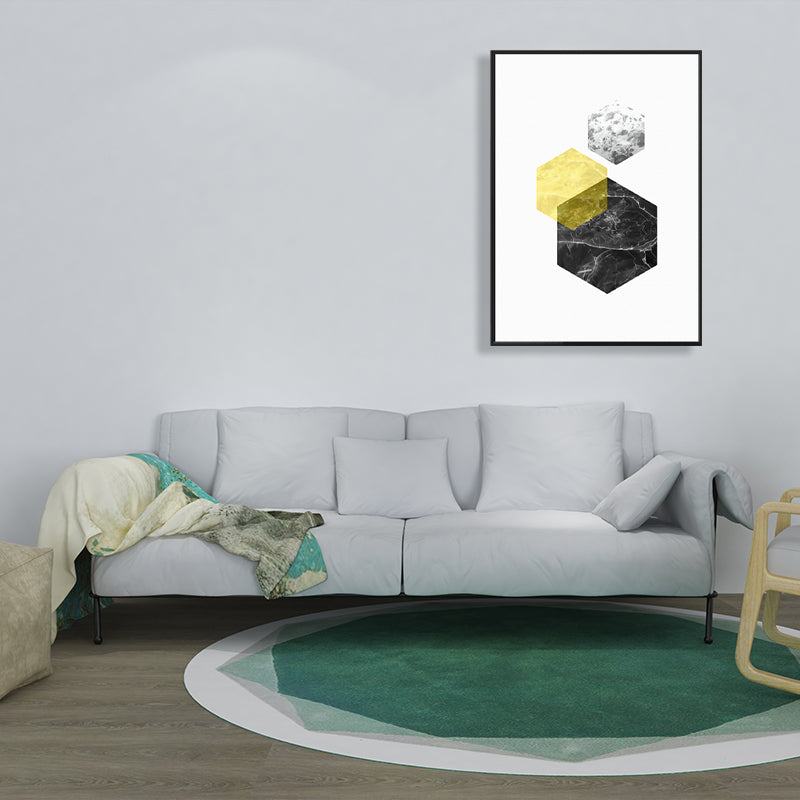 Textured Novel Hexagon Pattern Art Contemporary Style Canvas Painting, Multiple Sizes Clearhalo 'Art Gallery' 'Canvas Art' 'Contemporary Art Gallery' 'Modern' Arts' 1727375