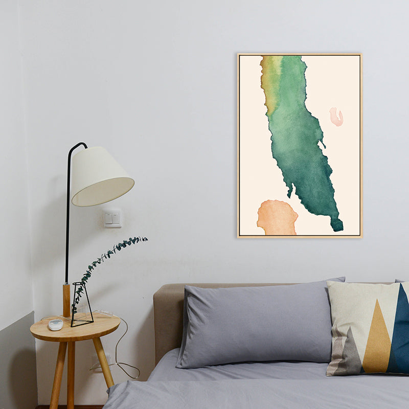 Nordic Abstract Pattern Wall Decor Canvas Textured Soft Color Painting for Guest Room Green Clearhalo 'Arts' 'Canvas Art' 1727433