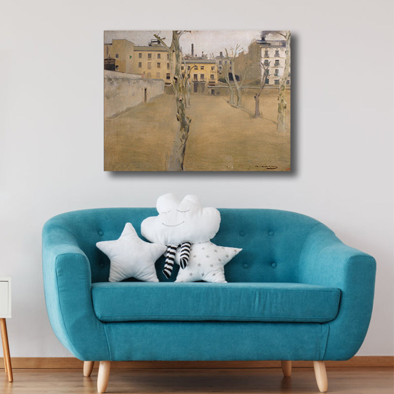 Building View Canvas Print Textured Impressionism Style for Girls Bedroom Painting Clearhalo 'Arts' 'Canvas Art' 1727470