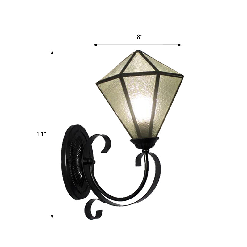Prismatic Sconce Light Fixture Retro Style Glass 1-Light Wall Light Fixture in Clear for Hallway Clearhalo 'Industrial' 'Middle century wall lights' 'Tiffany wall lights' 'Tiffany' 'Wall Lamps & Sconces' 'Wall Lights' Lighting' 172748