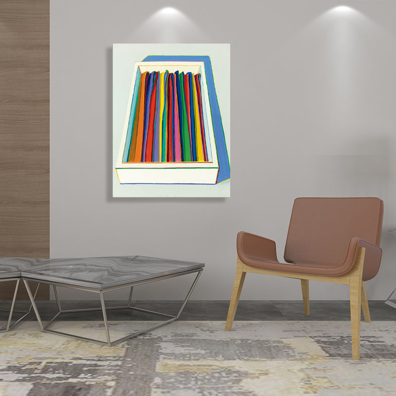 Blue Multicolored Necktie Wall Decor Textured Traditional Style Girls Bedroom Canvas Clearhalo 'Art Gallery' 'Canvas Art' 'Traditional' Arts' 1727480