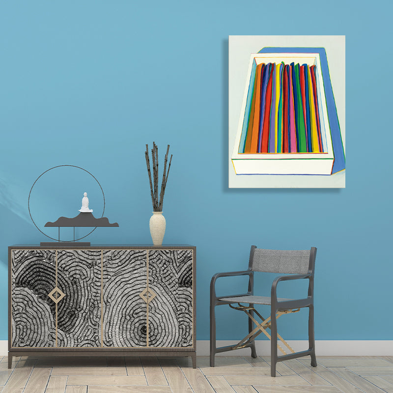 Blue Multicolored Necktie Wall Decor Textured Traditional Style Girls Bedroom Canvas Clearhalo 'Art Gallery' 'Canvas Art' 'Traditional' Arts' 1727481