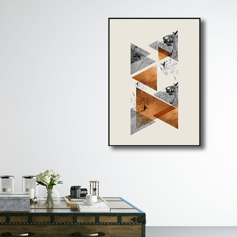 Minimalism Wall Decor Pastel Color Geometric Pattern Painting, Multiple Sizes Options Brown Clearhalo 'Art Gallery' 'Canvas Art' 'Contemporary Art Gallery' 'Contemporary Art' 'Minimalism' 'Minimalist Art Gallery' 'Scandinavian' Arts' 1727504