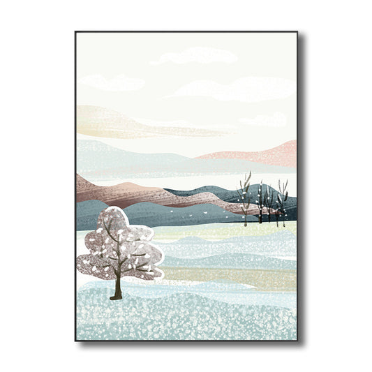 Quiet Natural Scenery Painting Pastel Color Canvas Wall Art Textured, Multiple Sizes Clearhalo 'Art Gallery' 'Canvas Art' 'Contemporary Art Gallery' 'Modern' Arts' 1727642