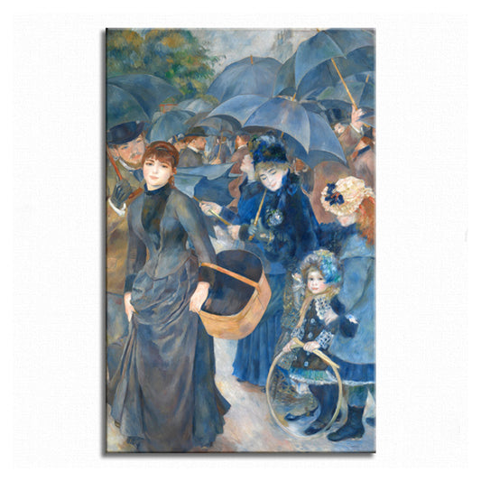 Blue People Gathering Wall Decor Textured Impressionism Style Girls Bedroom Canvas - Clearhalo - 'Arts' - 'Canvas Art' - 1727668