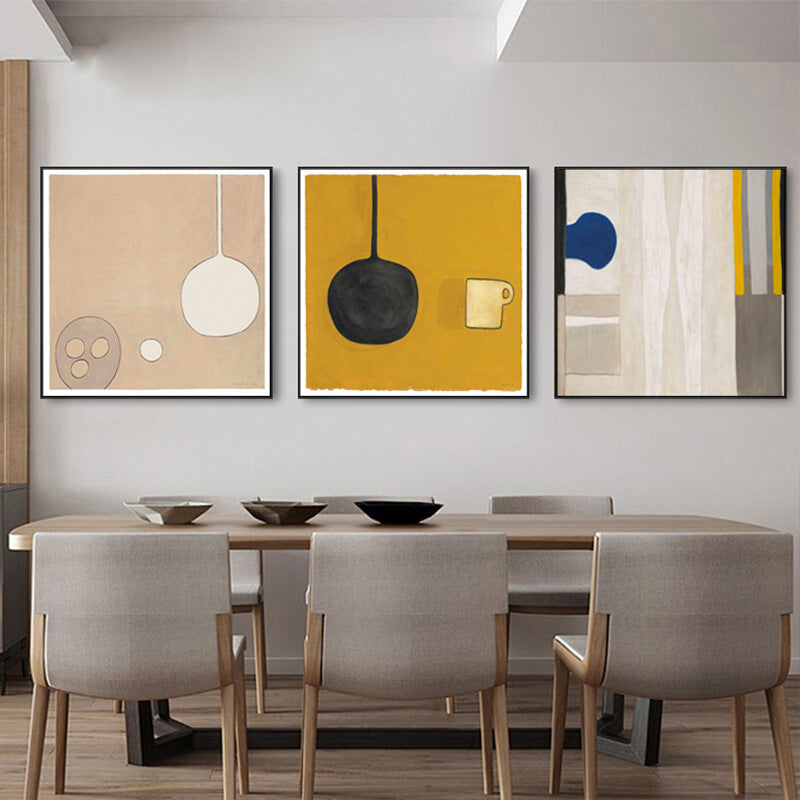 Nordic Style Dinnerware Painting Pastel Color Textured Wall Art Decor for Playroom Clearhalo 'Arts' 'Canvas Art' 1727671