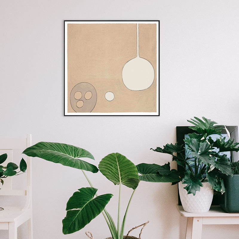 Nordic Style Dinnerware Painting Pastel Color Textured Wall Art Decor for Playroom Brown Clearhalo 'Arts' 'Canvas Art' 1727678