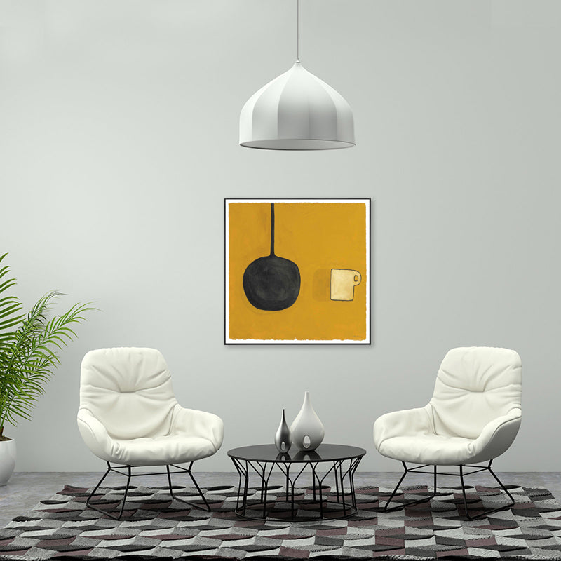 Nordic Style Dinnerware Painting Pastel Color Textured Wall Art Decor for Playroom Orange Clearhalo 'Arts' 'Canvas Art' 1727682