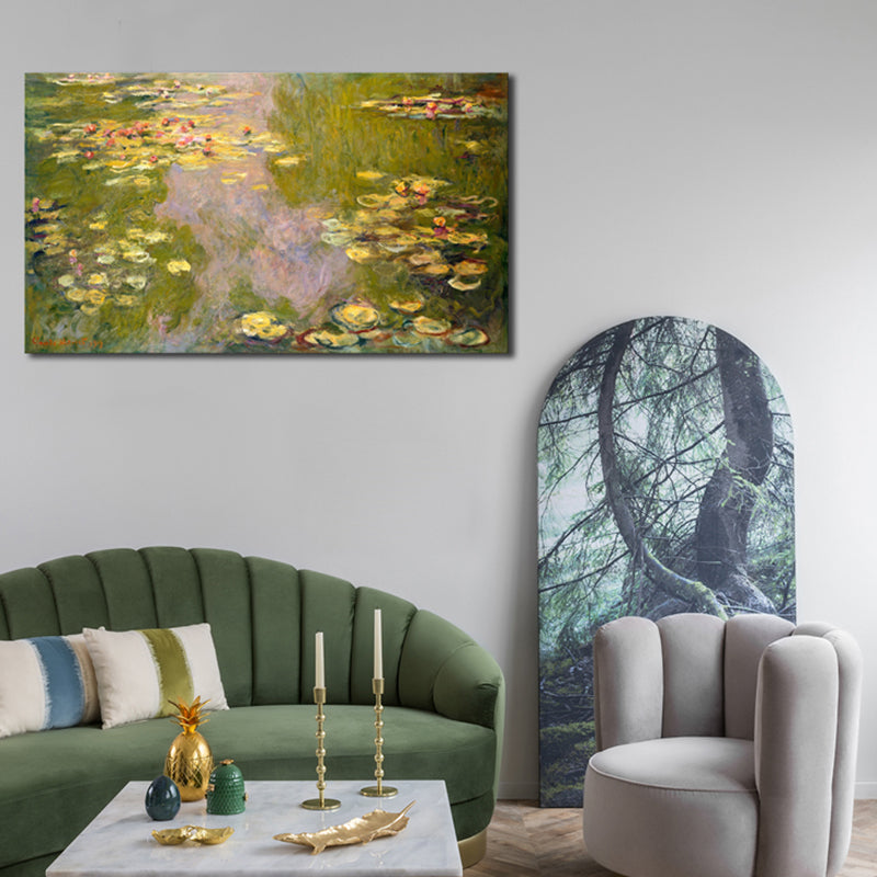 Light Color Riverside View Canvas Impressionism Textured Wall Art Print for Living Room Clearhalo 'Arts' 'Canvas Art' 1727701