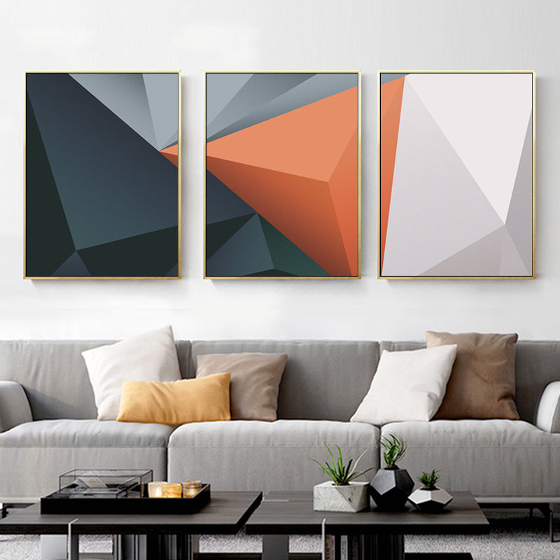 Soft Color Diamond Pattern Art Multi-Piece Canvas for Bedroom, Multiple Sizes Options Clearhalo 'Art Gallery' 'Canvas Art' 'Contemporary Art Gallery' 'Modern' Arts' 1727730