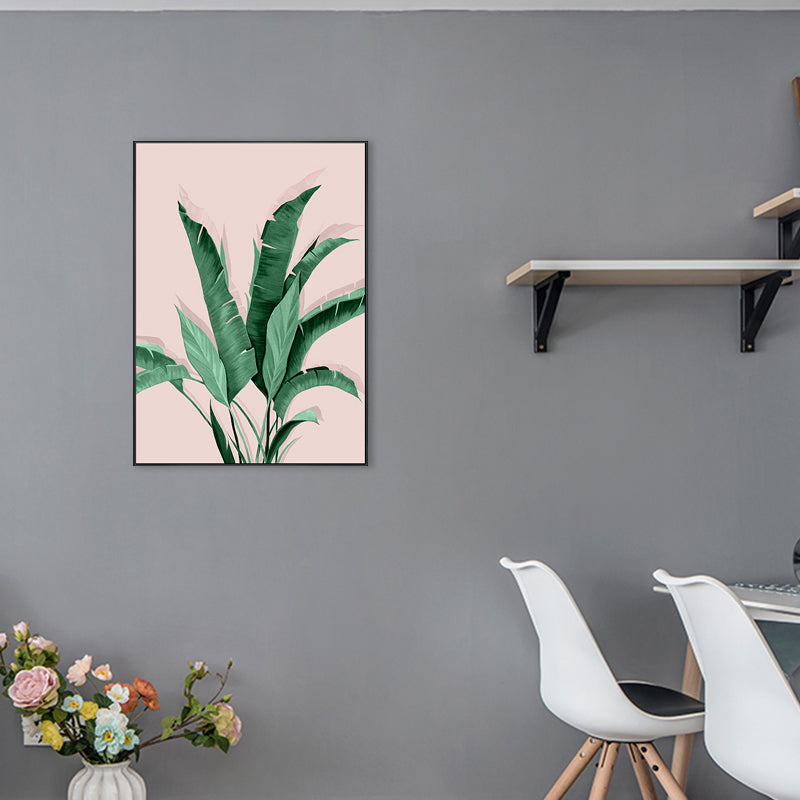 Pastel Color Leaves Painting Modern Style Textured Wall Art Decor for Girls Room Light Green Clearhalo 'Art Gallery' 'Canvas Art' 'Contemporary Art Gallery' 'Modern' Arts' 1727769