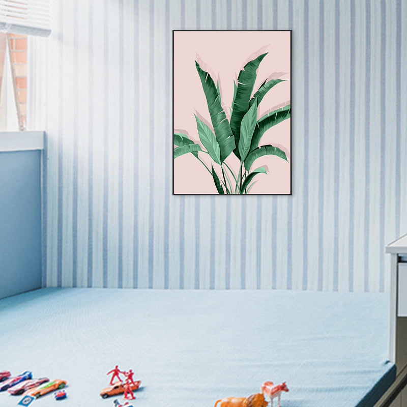 Pastel Color Leaves Painting Modern Style Textured Wall Art Decor for Girls Room Clearhalo 'Art Gallery' 'Canvas Art' 'Contemporary Art Gallery' 'Modern' Arts' 1727770